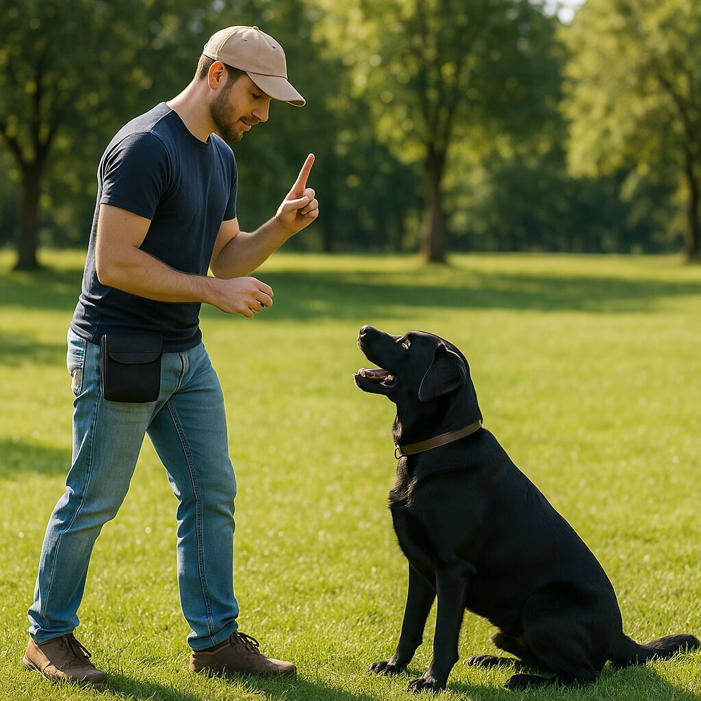 Professional dog training session